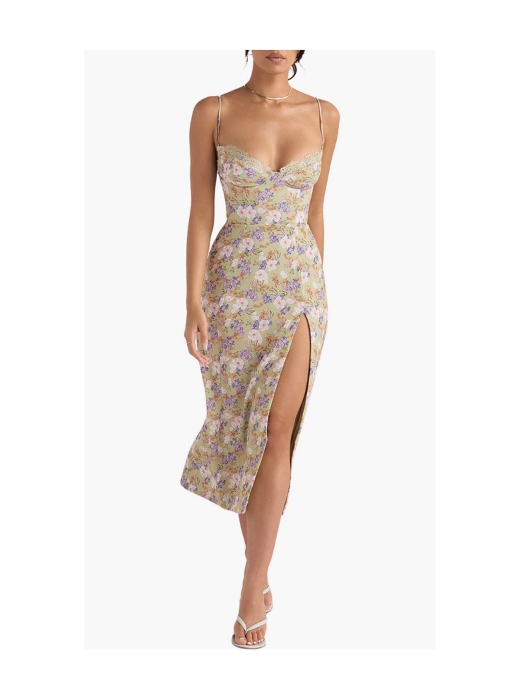 House of CB Corset Crepe Midi Sundress